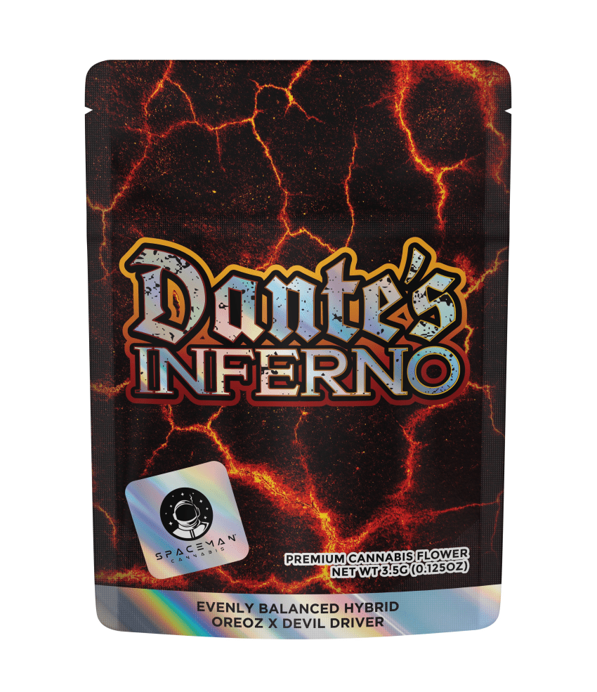 Dante S Inferno Spaceman Cannabis   Dantes Front 850x985 